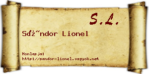 Sándor Lionel névjegykártya