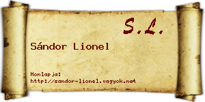 Sándor Lionel névjegykártya